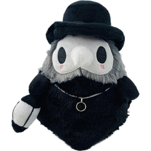 Anime Steampunk Figurine Doctor Schnabel Short Plush Doll 20cm Black Light-up Children Toys Gifts Kawaii Room Decorations