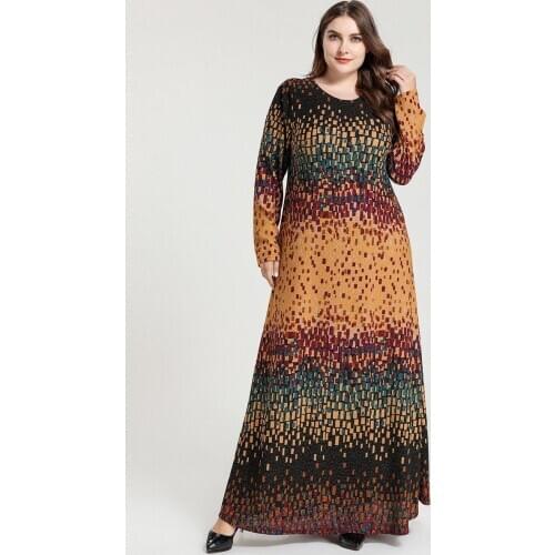 Eid print Turkey Muslim Abaya Women hijab Dress Print UAE Long Sleeve Moroccan Kaftan Djellaba Jilbab Vestidos Islamic Clothing