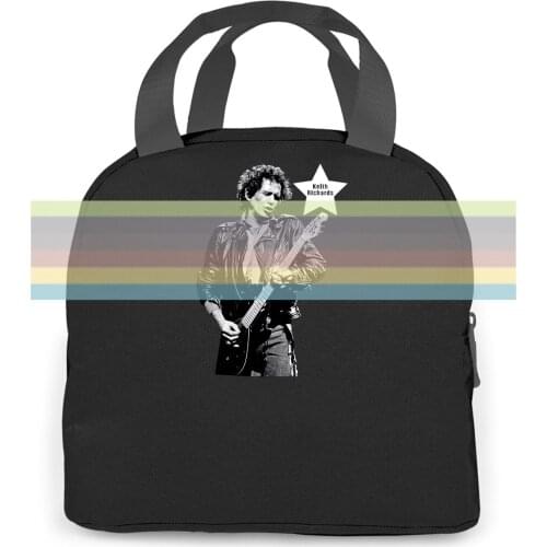 Keith Richards Guitarist Rock Legend Black : to-3 women men Portable insulated lunch bag adult student