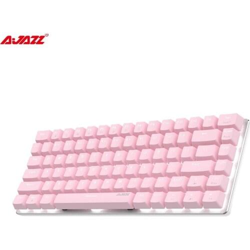 AJAZZ pink AK33 compact 82-key aluminum alloy portable computer mechanical keyboard red green switch keyboard for Win PC Gamer