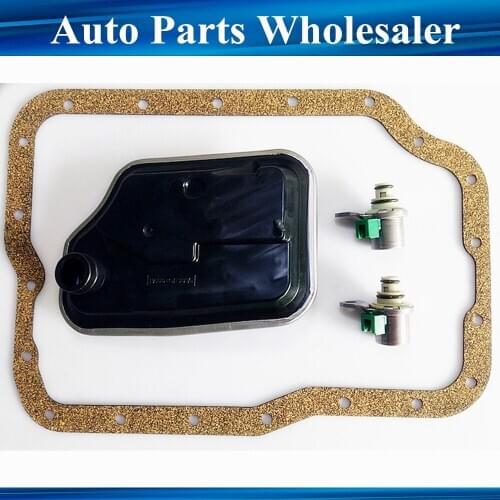 OEM XS4Z-7H148AA 4F27E FN4A-EL Transmission Shift Solenoid Set A&B + Transmission Filter & Oil Pan Gaske For Ford 4pcs/set