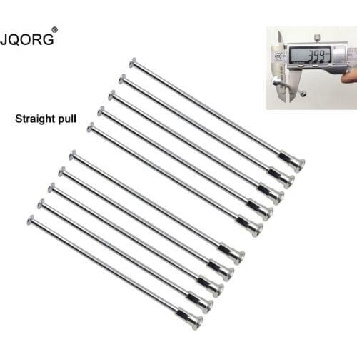 8K Sliver Color Cylinder Body Equal Diameter 4.0mm Straight Pull Motorcycle Spokes With 17,57mm Longer 45# Carbon Steel Caps