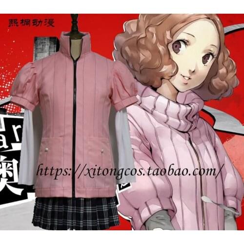 Persona 5 Haru Okumura Pink Cosplay Costume X006