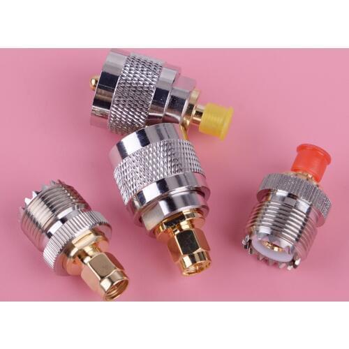 LETAOSK 4Pcs/Set Adapter Kit PL259 SO239 to SMA Male Female RF Connector Coax Coaxial Test Converter