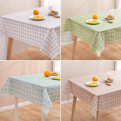 Nordic Grid Oil-proof Tablecloth Waterproof and Disposable Tablecloth PEVA Tablecloth Household Tablecloth