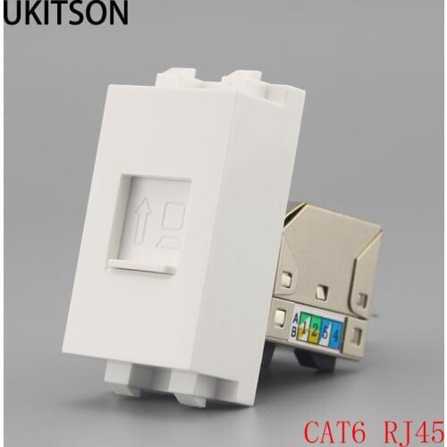 Shield CAT6 RJ45 Modules UTP Socket Gigabit LAN Slot Suit For 86 118 Wall Panel Frame