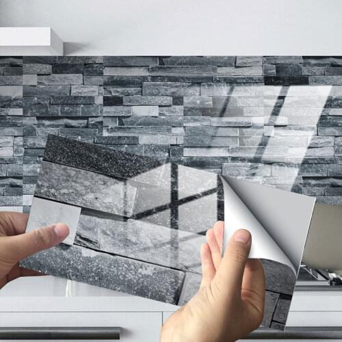 12Pcs Self Adhesive Crystal Tile Wall Sticker Home Decor PVC Sticker For Kitchen Cupboard Bathroom Waterproof Wallpaper 10x12cm