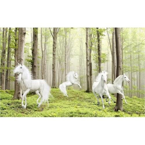Custom mural 3d photo wallpaper Unicorn forest landscape home decor in the living room wallpaper for wall 3 d in rolls