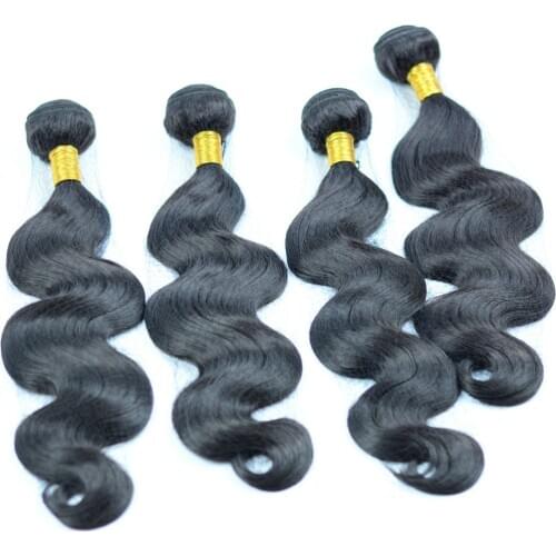 Adorable Synthetic Body Wave Wig 10-26inch Heat Resistant Iron-able Woman Hair Natural Black Single 3pc Bundle Package American