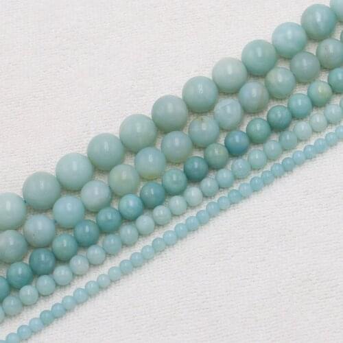 Wholesale Blue Amazonite 4-12mm Round Beads 15"100% Natural Stone Guarantee,For DIY Jewelry Making !wholesale for all items