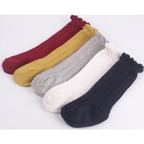 Autumn Baby Girl Stocking Knee High Bows Warm Cute Long Tube Booties Striped Stockings for 0-3Y