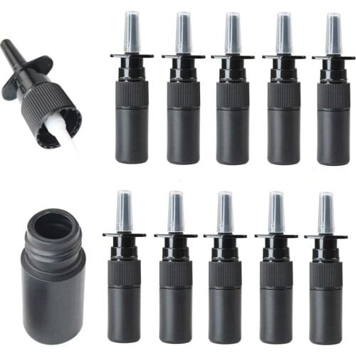 FreeShip 24pcs 5ml HDPE Pharmaceutical Nasal Spray Pump bottle Plastic Empty Mini Portable Medical Nasal Sprayer Pump Botte