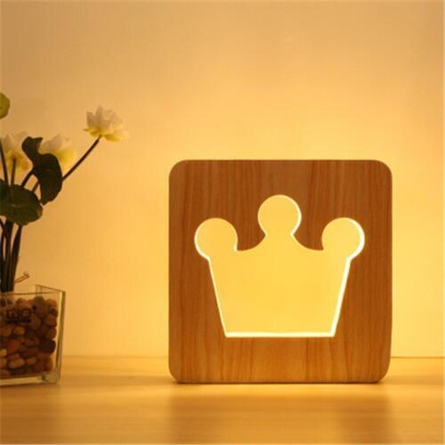 Modern led light solid wood heart-shaped table lamps bedroom gifts baby night lamp study LED decorative desk lamps ZA81466