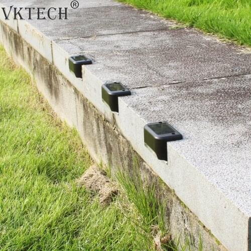 4pcs LED Solar Stair Lamp IP65 Waterproof Outdoor Garden Pathway Yard Patio Stairs Steps Fence Lamps Solar Night Light