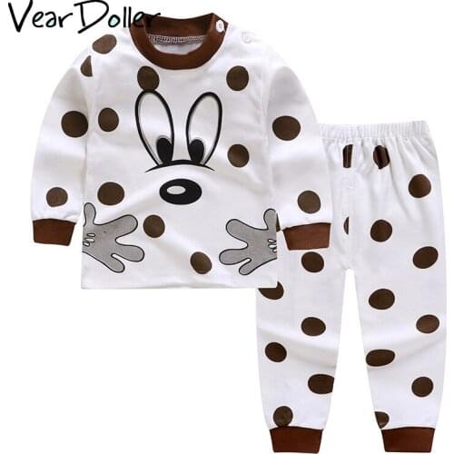 VearDoller Kids Clothing Set 2021 New Summer Autumn Children Cartoon Pattern Long Sleeve Top + Pants 2Pcs Set for 9M-8T Kids