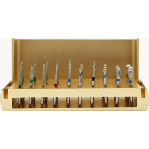 1 set Dental Diamond Burs Drill Holder Alumimum Instrument Disinfection+Block High Speed Handpiece Dentist tools Teeth Whitening