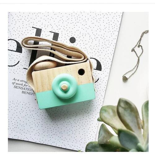1PC Wooden Camera Cute Cartoon Baby Kid Creative Neck Camera Photography Prop Decoration Educational Children Wood Craft MA 005