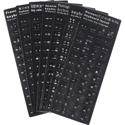 1pcs Waterproof Laptop Keyboard Stickers Spanish French Korean Thai Keyboard Layout