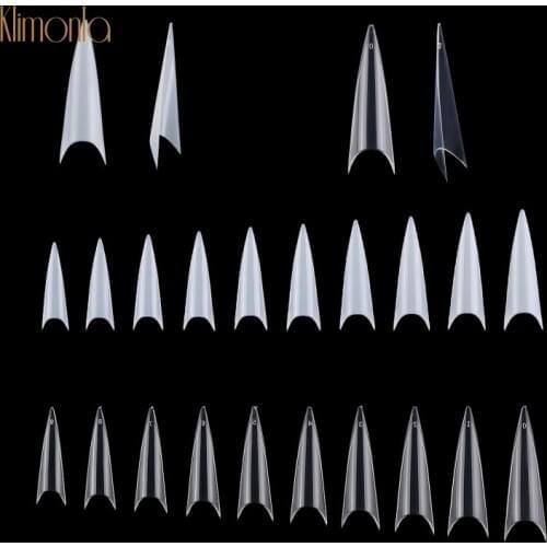 1Pack + 100pcs Transparent Natural White Half Cover Fake Long Press On False Nails Artificial Nail Art Tips Fake Nails Design