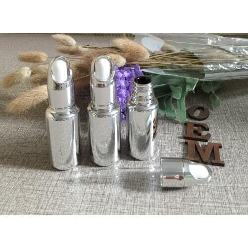 15ml glass dropper bottles w silver plated essential oil refillable cosmetics bottles makeup containers small pefume containers
