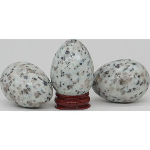 35x49MM Natural Gemstone Lotus Jasper Crystal Energy Reiki Healing Egg (1pcs)