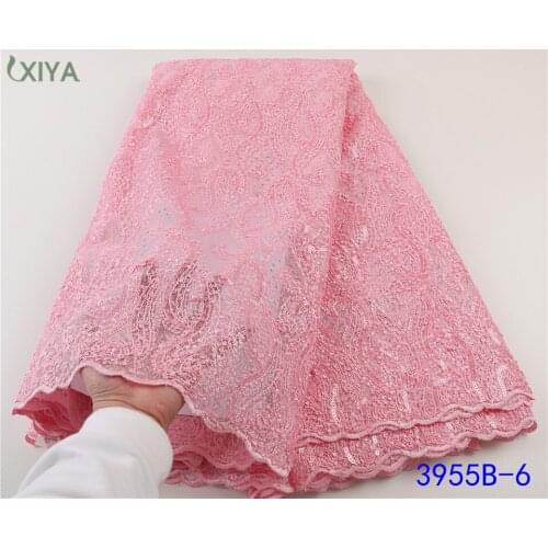 African Lace Fabric Baby Pink Sequin Lace Fabric High Quality French Tulle Lace Fabric for Wedding Party Sewing APW3955B