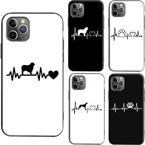 Love dogs heartbeat TPU Case For iPhone X XR XS Max SE 2020 6S 7 8 Plus 11 Pro Max 12 Pro Max mini Coque