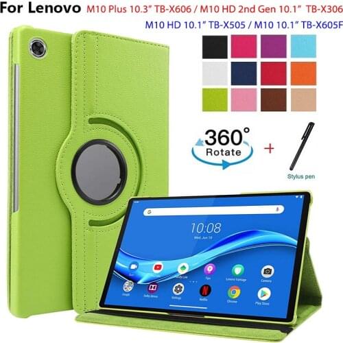 Case For Lenovo Tab M10 FHD Plus 10.3'' Tablet 360 Degree Rotating sleep wake-up Stand Funda TB-X606F TB-X606X Protective Cover
