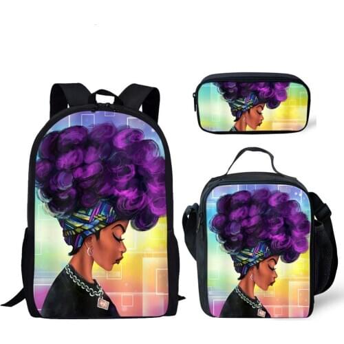 Black Art Girls School Bags For Teenager American Africa Black Girl Printing School Backpack Kids Bookbag Lady Backpack Mochila