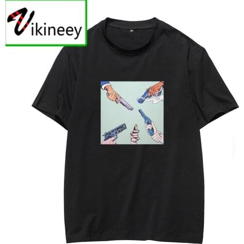Harajuku Handgun Pistol Anime Print Tshirts Men Hip Hop Streetwear Tops Tee 2020 Summer Camisas Short Sleeve Mans Tshirts