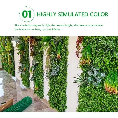 Simulation Plant Decorative Wall Artificial Leaf Hedge Panels Background Plastic Lawn for Home Garden Patio