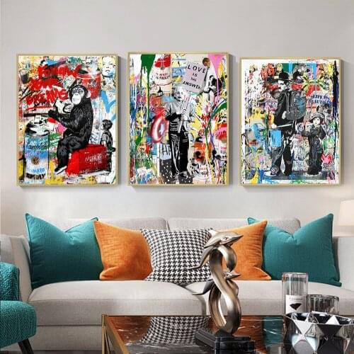 Embelish Famous Graffiti Street Artworks For Living Room HD Print On Canvas Oil Paintings Modern Home Decor Wall Art Pictures