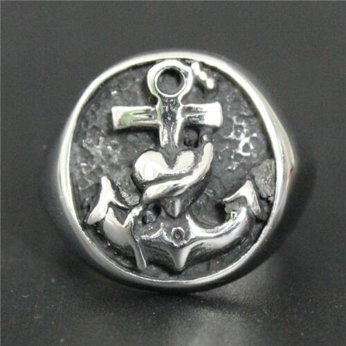 Support Drop Ship Flying Round Anchor Ring 100% 316L Stainless Steel Jewelry Men Boys Polishing Anchor Ring