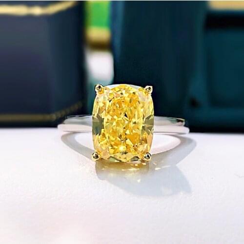 100% 925 Sterling Silver Sparkling Created Moissanite Small Topza Wedding Rings For Women Engagement Party Fine Jewelry Gifts