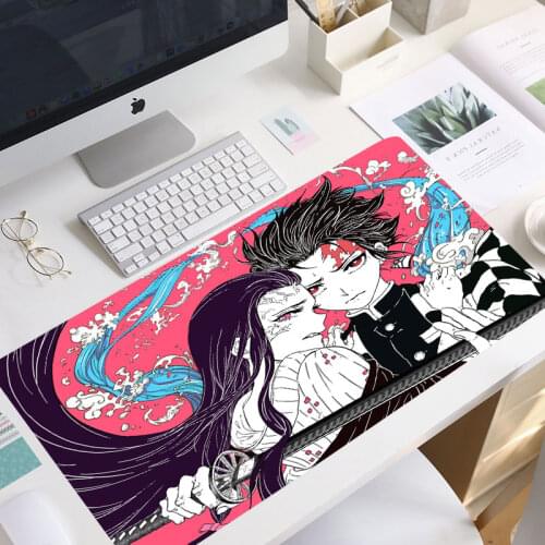Anime Kimetsu no Yaiba Pad Mouse HD Print Computer Gamer Locking Edge Mouse pad XXL 900x400mm keyboard laptop mouse pad carpet