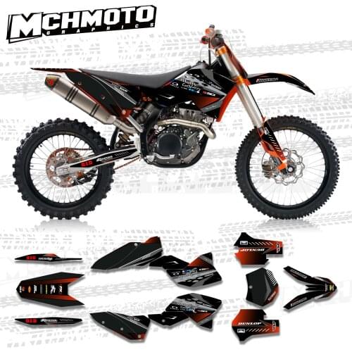 MCHMFG For KTM EXC SXF125 250 300 450 530 2008 2009 2010 2011 Full Graphics Decals Stickers Motorcycle Background