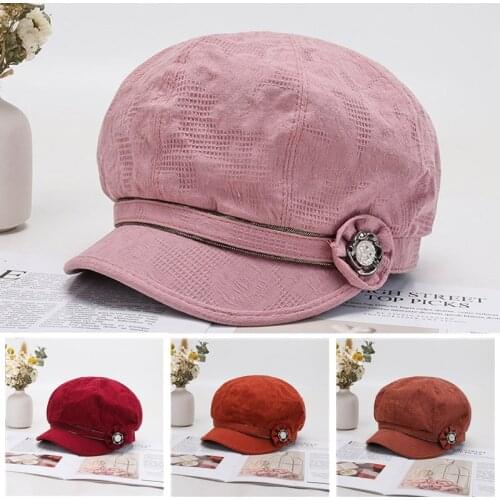 Fashion Hat Womens Spring and Summer Octagonal Flower Painter Cap Cotton Wonderful Breathable Bud Hat Mother Fashion Basin Hat