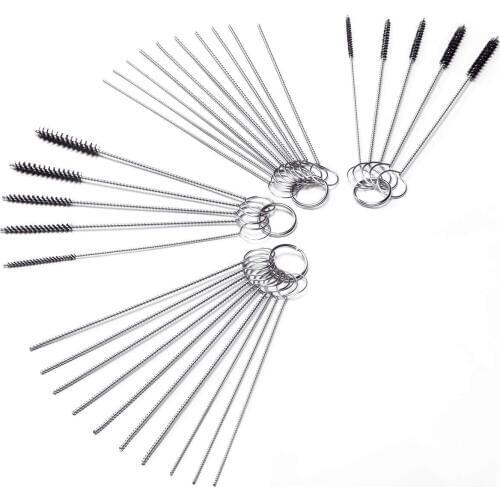 Carburetor Cleaner Cleaning Brushes Kit, Small Wire Brush - 20 Needles + 10 Brushes
