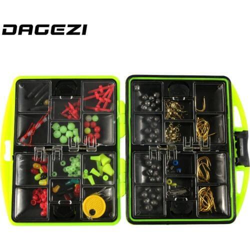 DAGEZI lure set Rock Fishing Accessories Box Surf Casting fishing tackle box Swivel Jig Hooks fishing tools set