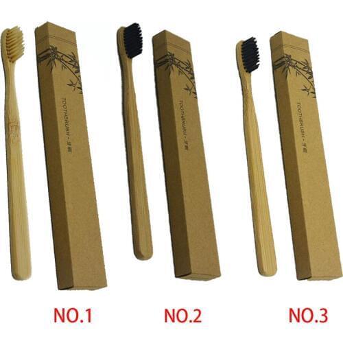 New Bamboo Handle Toothbrush Nylon/Sharpen Wire Bristles Toothbrushes for Home Hotel For Adults