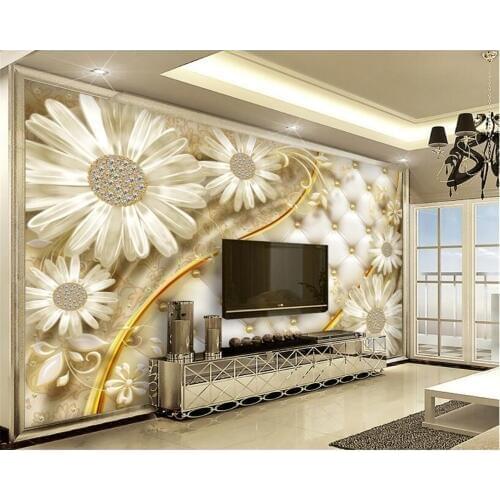 Custom Wallpaper Modern Transparent floral luxury jewelry Wall wallpaper Living Room TV Background walls 3d wallpaper beibehang