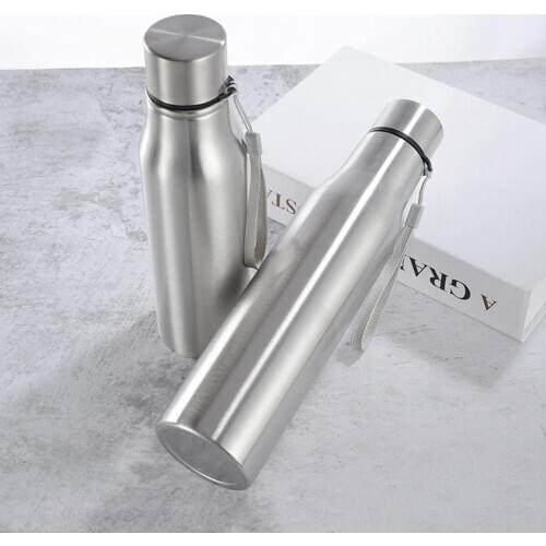 750/1000ml Portable Stainless Steel Cola Motion Sports Water Bottle Leakproof Water Cup Cycling Monolayer Water Bottle Drinkware