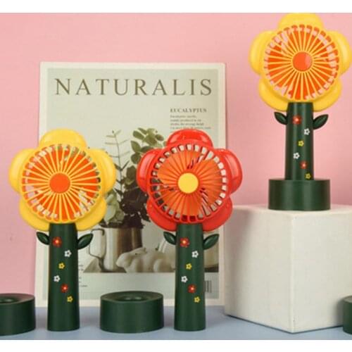 Handheld Fan Flower Shape Portable ABS Rechargeable Portable Pocket Fan for Outdoor