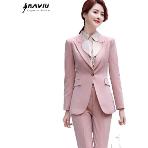 Professional Suits Women 2021 New Fashion Temperament Interview Slim Blazer And Pants Office Ladies Business Formal Work Wear