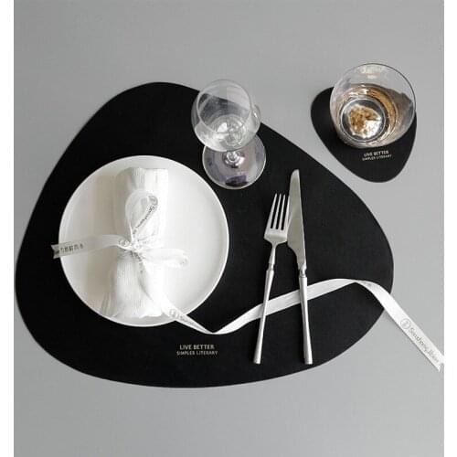 Simple Nordic Style Leather Table Mats Oil-proof Heat Insulation Non-Slip Pads Soft Bowl Tableware for Home Kitchen