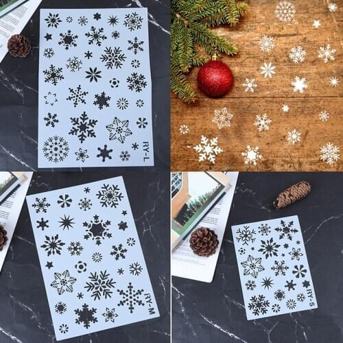 S M L DIY Layering Stencils Painting Scrapbook Coloring Winter Embossing Decorative Template Snow Christmas Holiday Snowflake