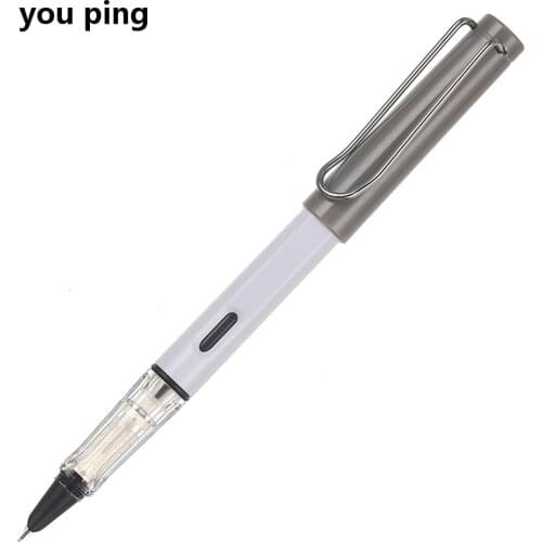 High quality 555 Gray white Business office 4 types nib Fountain Pen student School Stationery Supplies ink pen