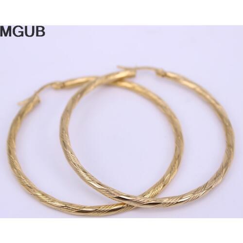 MGUB stainless steel gold color 3mm round wire 53mm size Large earrings Fashionable women new Years gift customizable LH511