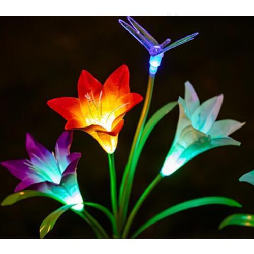 LED Solar Lily Butterfly Dragonfly Lantern Colorful Simulation Festive Lamp Lawn Lamp Inserted Lights Festive Decoration Lantern