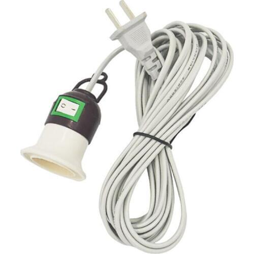 5M Extension Hanging Lantern Pendant Light Lamp Cord Cable E27 Socket with On/Off Switch, 2-pin Plug, for Kitchen Bedroom Light